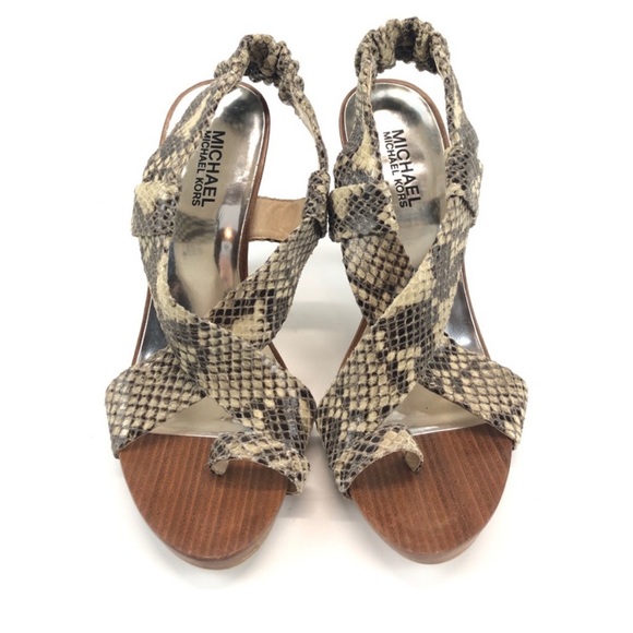 Michael Kors Snakeskin Slingback Heels - Picture 3 of 6